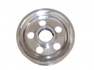 Preview: Riemenscheibe 145 mm Alu poliert SCHWARZ Typ 1